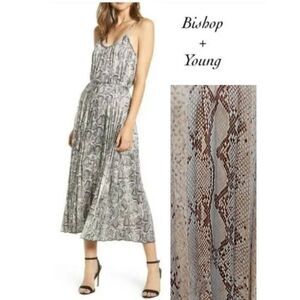 bishop + young Snake Print Midi Dress